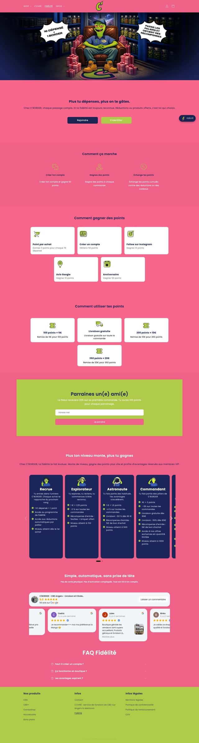 Cborder loyalty page
