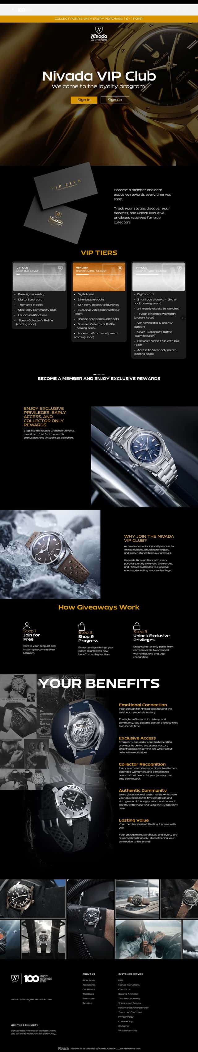 Nivada Grenchen loyalty page
