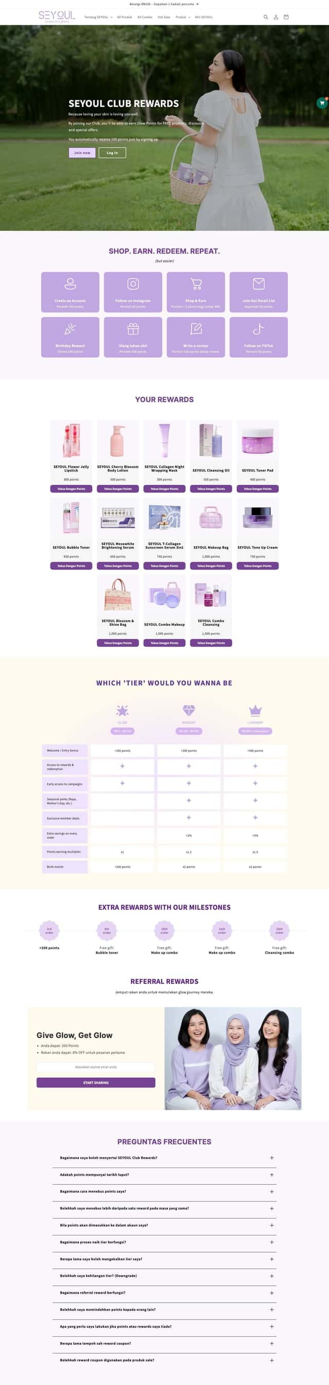 SEYOUL Official loyalty page