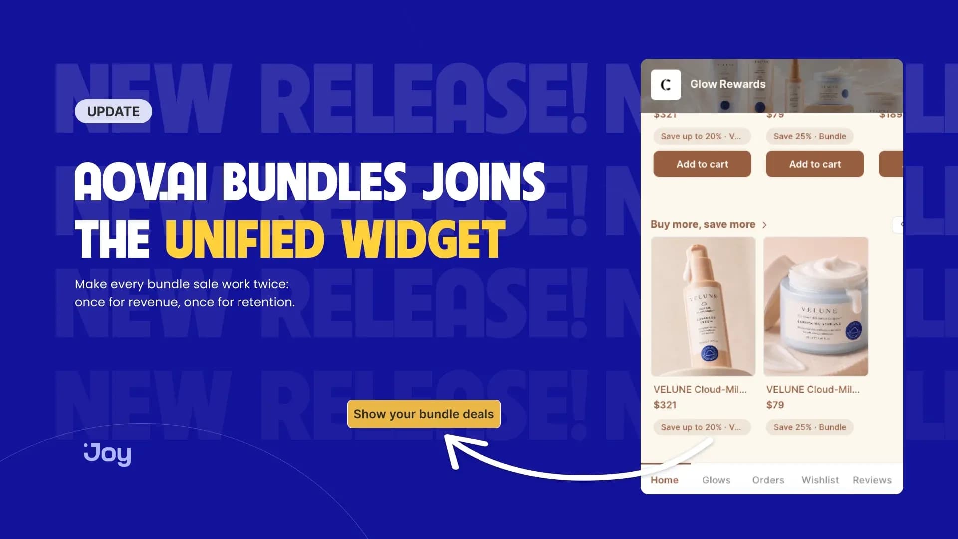 Joy × AOV.ai Bundles: Loyalty Rewards on Every Bundle, Right in Your Loyalty Widget