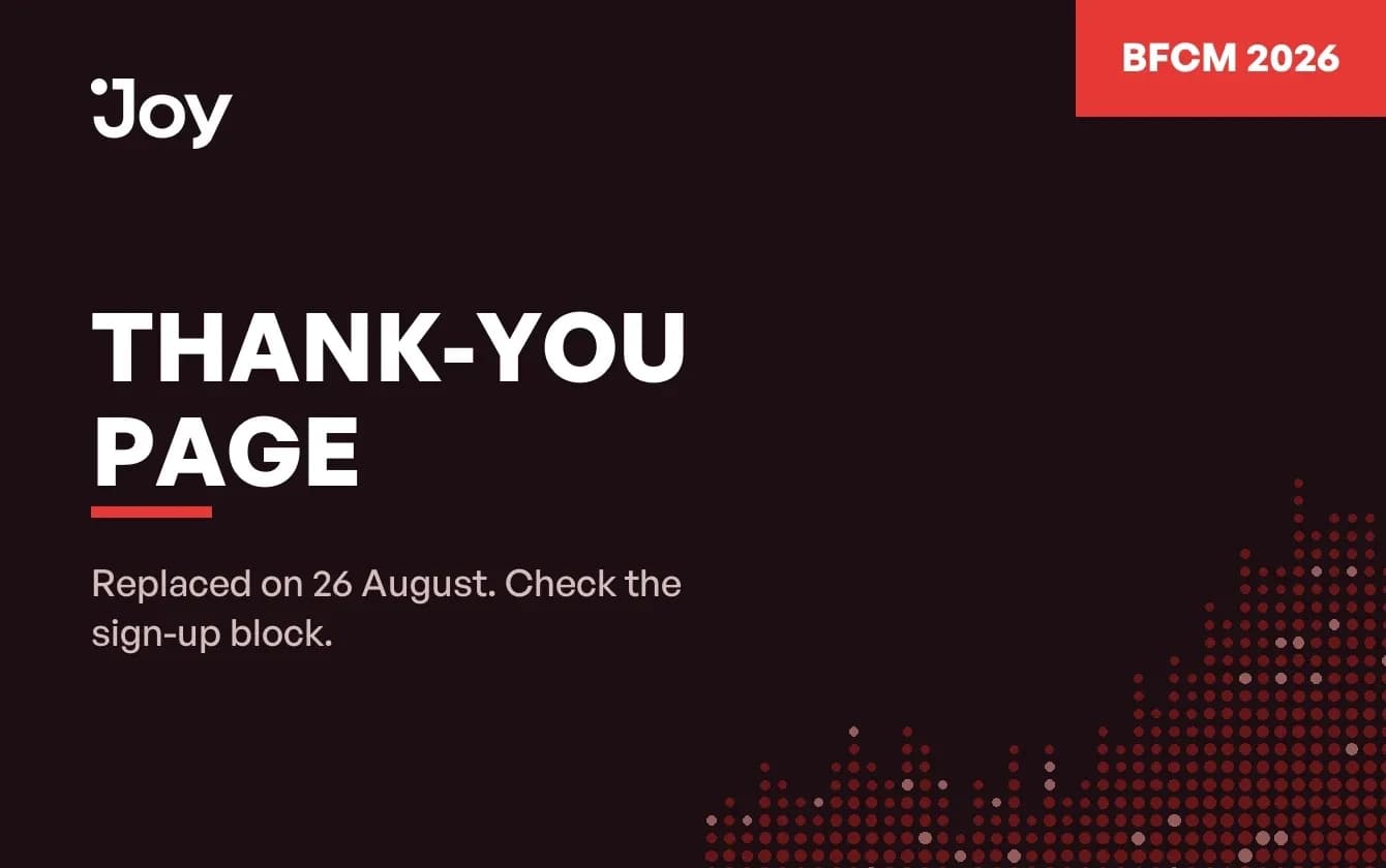 Dark BFCM card reading Thank-you page