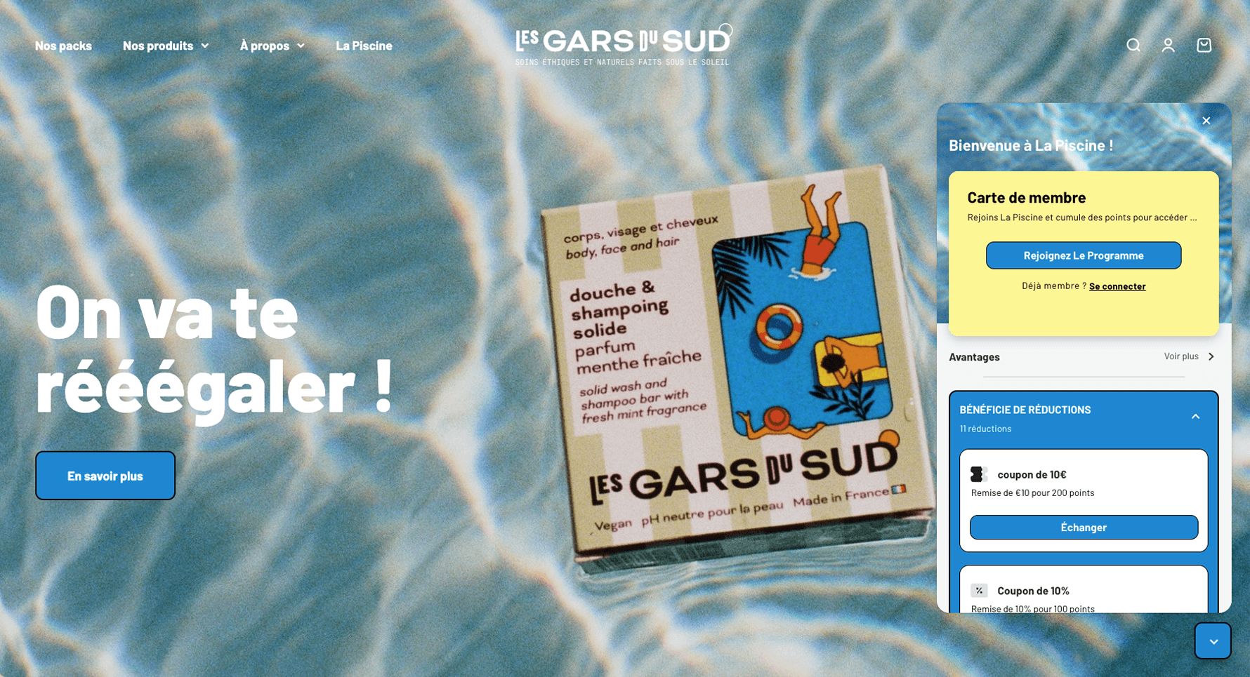 Les Gars du Sud's on-brand loyalty page rendered natively in their Shopify theme