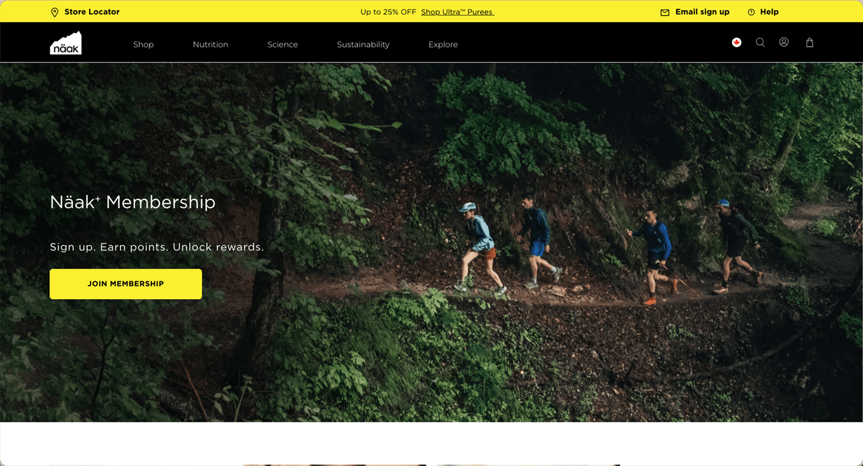 Naak's on-brand loyalty page rendered natively in their Shopify theme