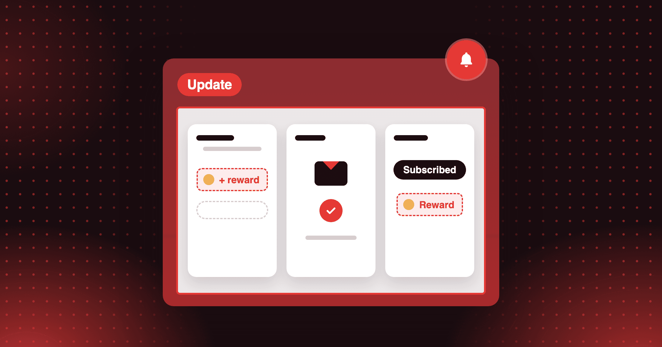 Joy newsletter card, a confirmation email, and a Subscribed status in Shopify that releases the reward
