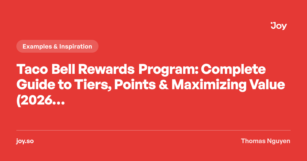 Taco Bell Rewards Program: Tiers, Points & Value (2026) - Joy