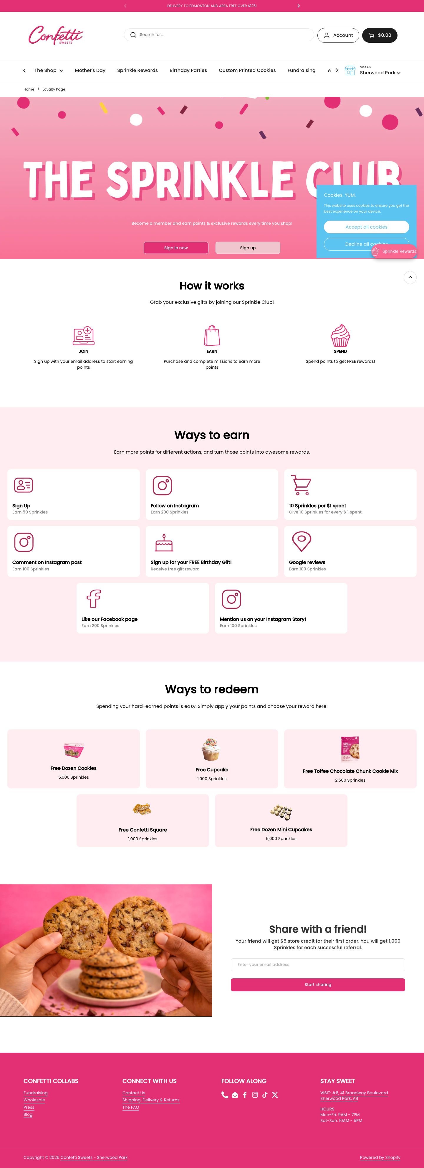 Confetti Sweets loyalty program